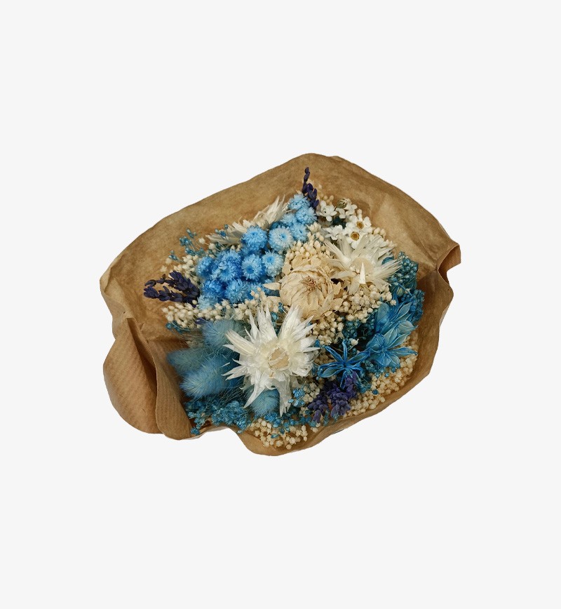 Misty Blue Preserved Floral Bouquet, Dried Flower Bouquet, Blue Dried  Flowers 
